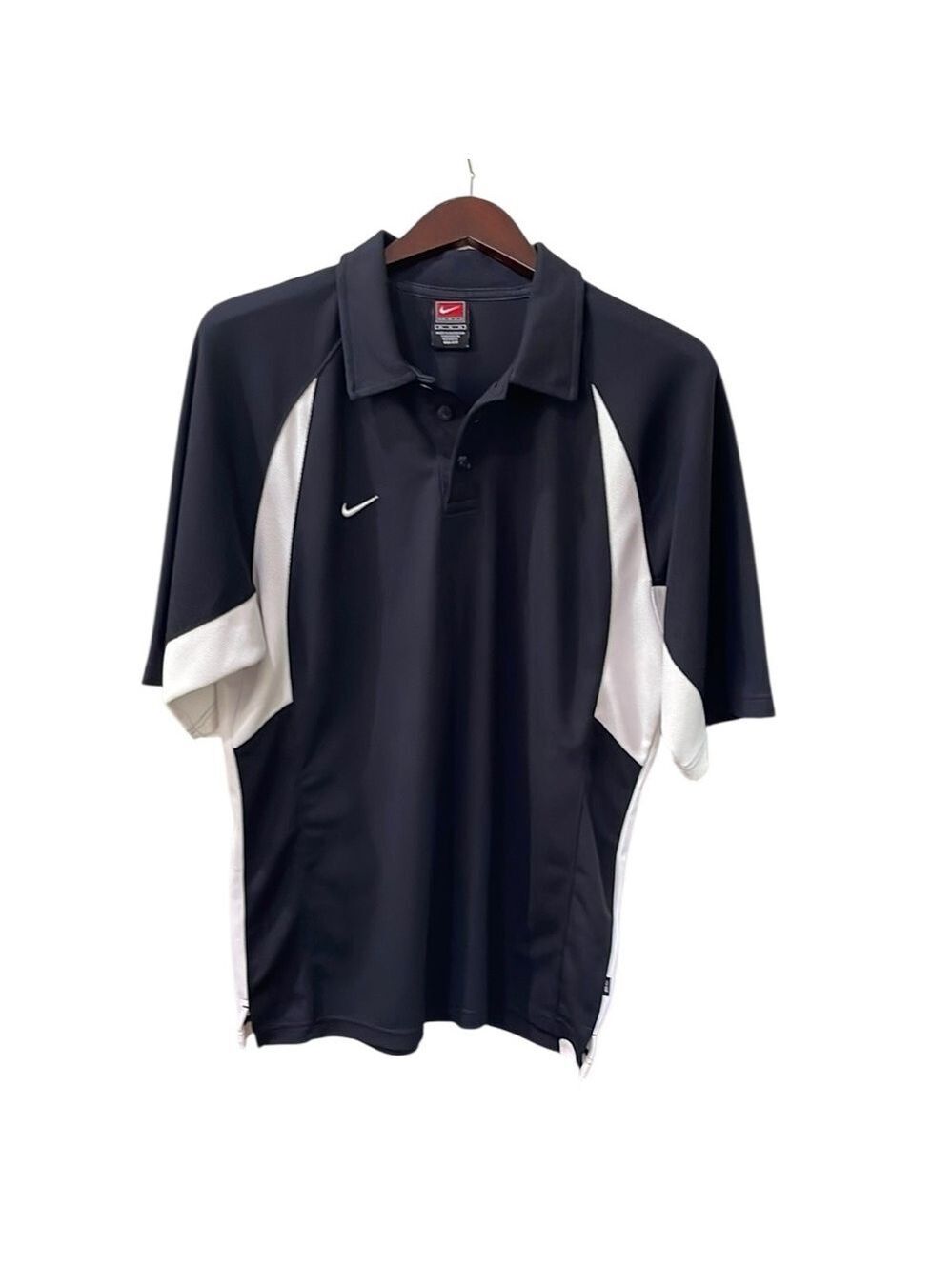 Nike Team Men’s Black White Polo Golf Shirt SZ M